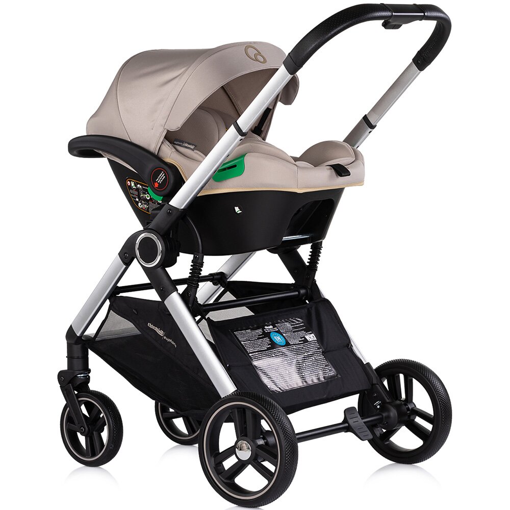 CHIPOLINO Carucior 3 in 1 pentru copii Euphoria Latte cu suspensii sezut reversibil accesorii greutate suportata 22 kg