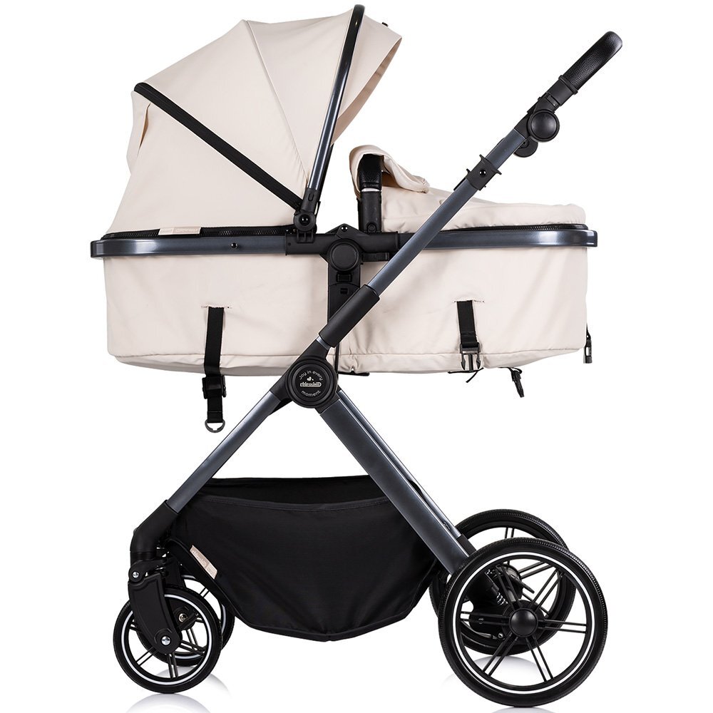 CHIPOLINO Carucior 3 in 1 pentru copii Pearl Cashmere transformabil reversibil roti cu suspensii geanta pentru infasat greutate admisa 22 kg