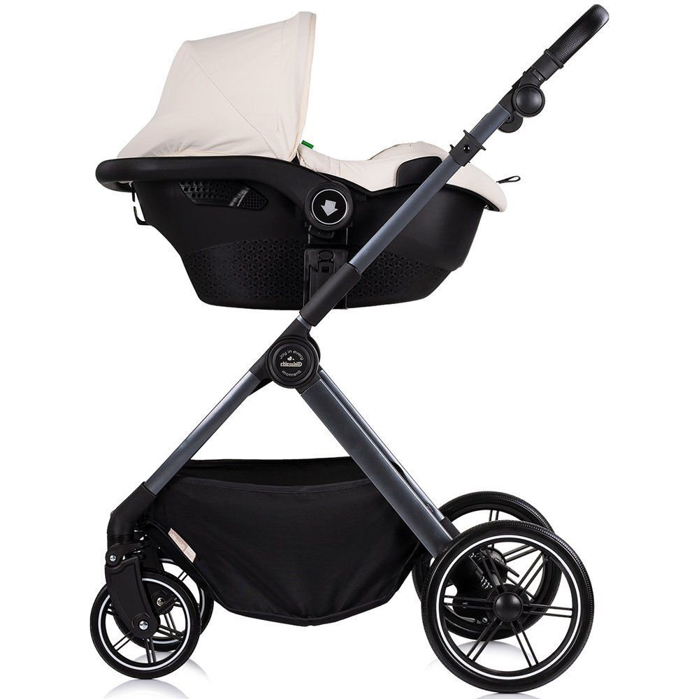 CHIPOLINO Carucior 3 in 1 pentru copii Pearl Cashmere transformabil reversibil roti cu suspensii geanta pentru infasat greutate admisa 22 kg