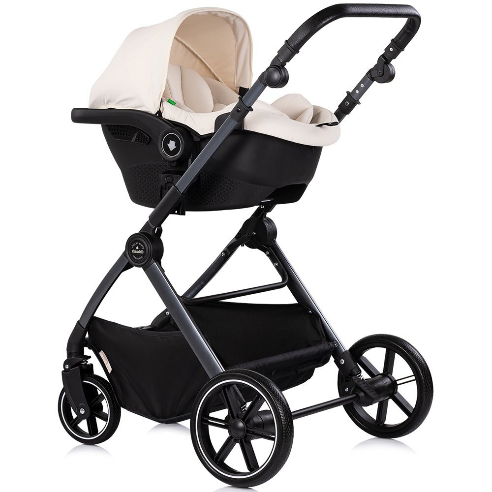 CHIPOLINO Carucior 3 in 1 pentru copii Pearl Cashmere transformabil reversibil roti cu suspensii geanta pentru infasat greutate admisa 22 kg