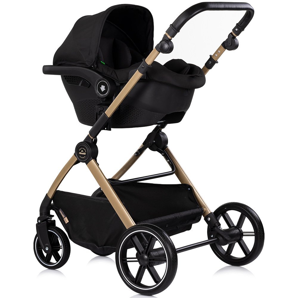 CHIPOLINO Carucior 3 in 1 pentru copii Pearl Noir transformabil reversibil roti cu suspensii geanta pentru infasat greutate admisa 22 kg