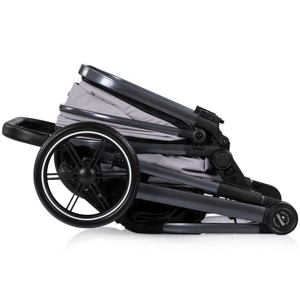 CHIPOLINO Carucior 3 in 1 pentru copii Pearl Platinum transformabil reversibil roti cu suspensii geanta pentru infasat greutate admisa 22 kg