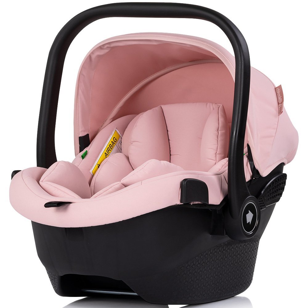 CHIPOLINO Carucior 3 in 1 pentru copii Pearl Powder Pink transformabil reversibil roti cu suspensii geanta pentru infasat greutate admisa 22 kg