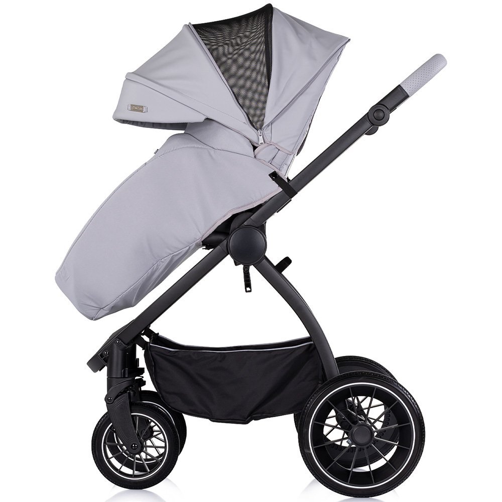 CHIPOLINO Carucior 3 in 1 pentru copii Prestige Platinum reversibil cadru din aluminiu roti cu suspensii greutate admisa 22 kg