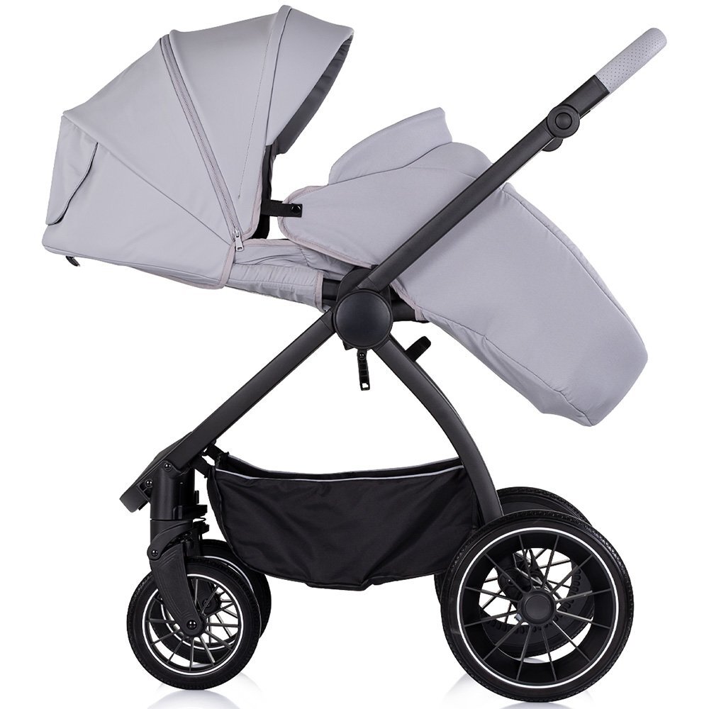 CHIPOLINO Carucior 3 in 1 pentru copii Prestige Platinum reversibil cadru din aluminiu roti cu suspensii greutate admisa 22 kg