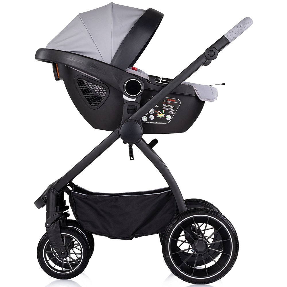 CHIPOLINO Carucior 3 in 1 pentru copii Prestige Platinum reversibil cadru din aluminiu roti cu suspensii greutate admisa 22 kg