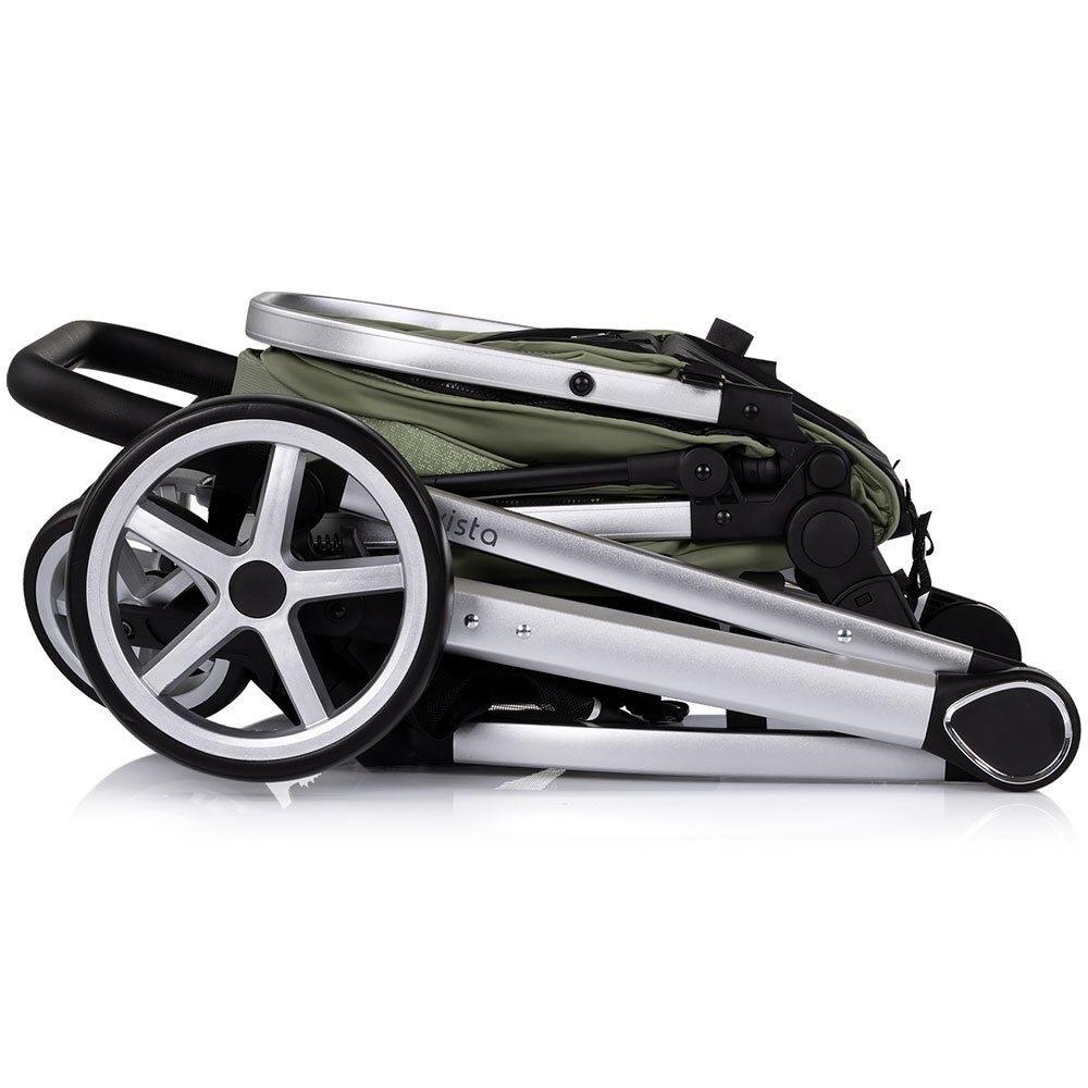 CHIPOLINO Carucior 3 in 1 pentru copii Vista Basil transformabil cadru din aluminiu sezut reversibil maner reglabil suspensii husa de picioare geanta greutate suportata 22 kg