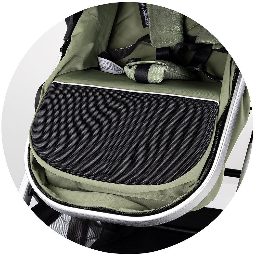 CHIPOLINO Carucior 3 in 1 pentru copii Vista Basil transformabil cadru din aluminiu sezut reversibil maner reglabil suspensii husa de picioare geanta greutate suportata 22 kg