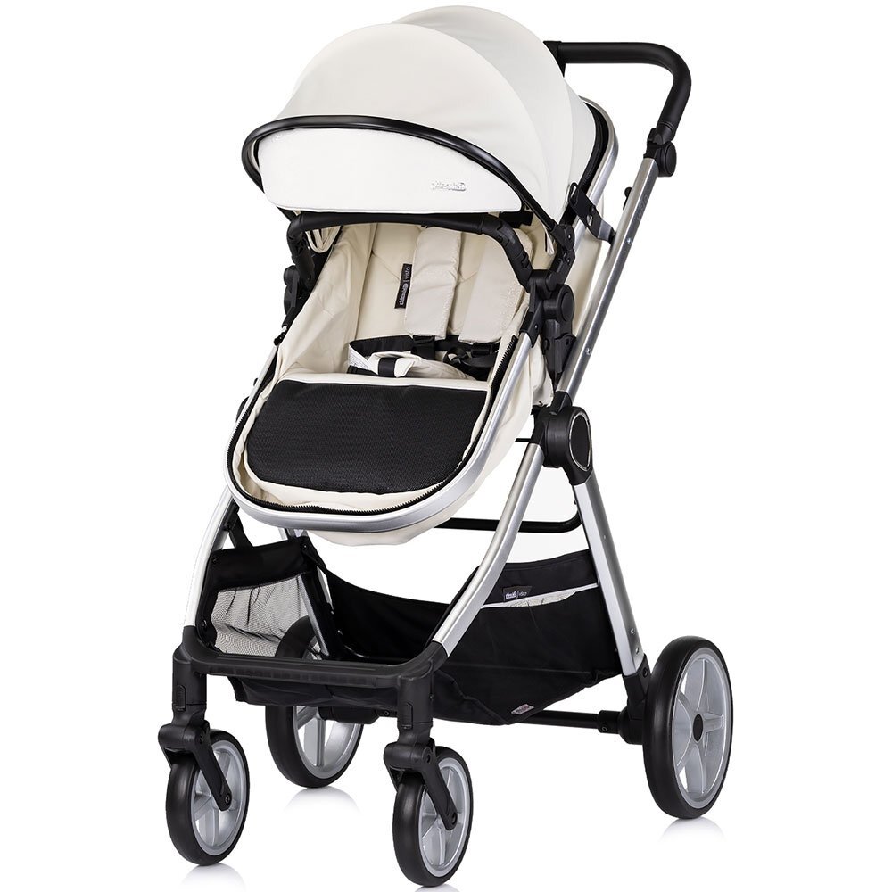 CHIPOLINO Carucior 3 in 1 pentru copii Vista Biscotta transformabil cadru din aluminiu sezut reversibil maner reglabil suspensii husa de picioare geanta greutate suportata 22 kg