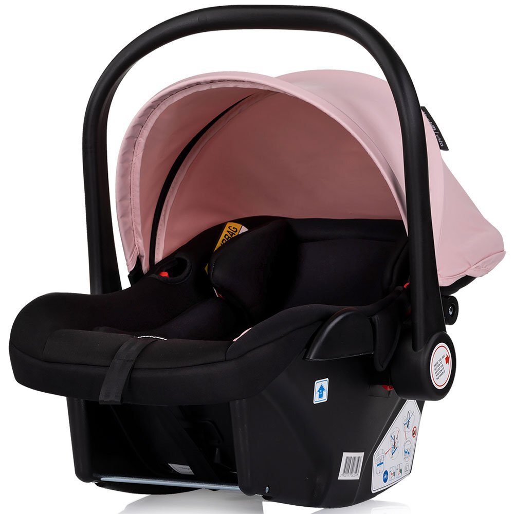 CHIPOLINO Carucior 3 in 1 pentru copii Vista Pink Marshmallow transformabil cadru din aluminiu sezut reversibil maner reglabil suspensii husa de picioare geanta greutate suportata 22 kg