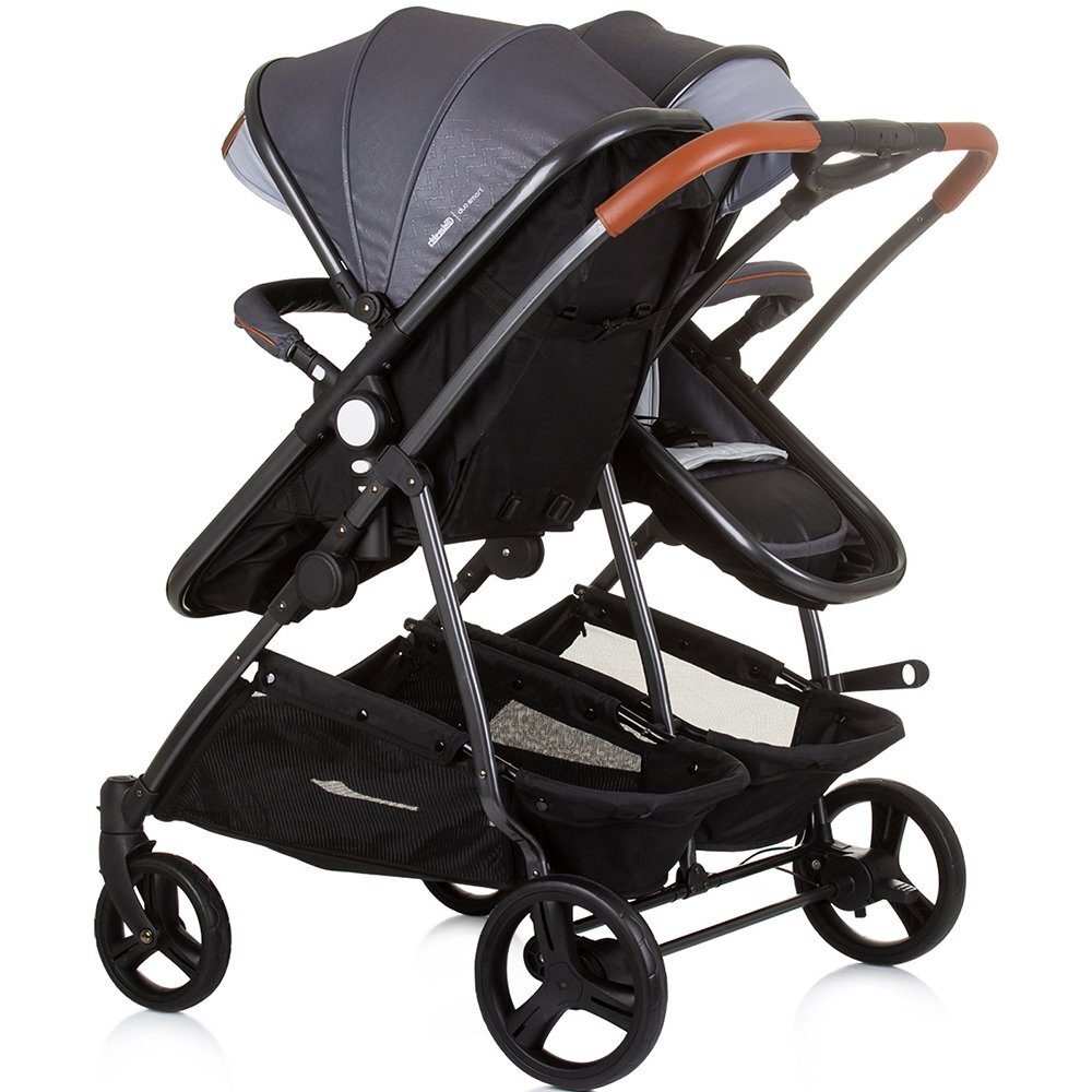 CHIPOLINO Carucior gemeni Duo Smart 2 in 1 silver grey