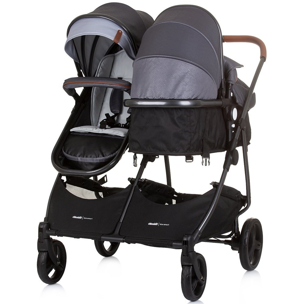 CHIPOLINO Carucior gemeni Duo Smart 2 in 1 silver grey