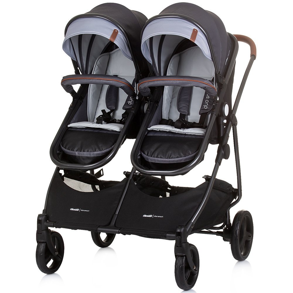 CHIPOLINO Carucior gemeni Duo Smart 2 in 1 silver grey