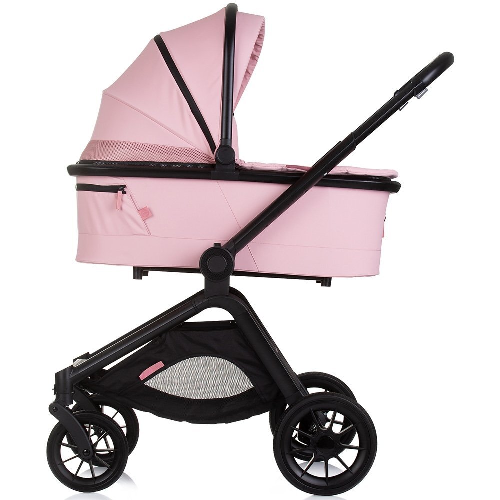 CHIPOLINO Carucior Magnum 3 in 1 pink marshmallow cu suspensii cadru din aluminiu rucsac husa picioare greutate admisa 22 kg