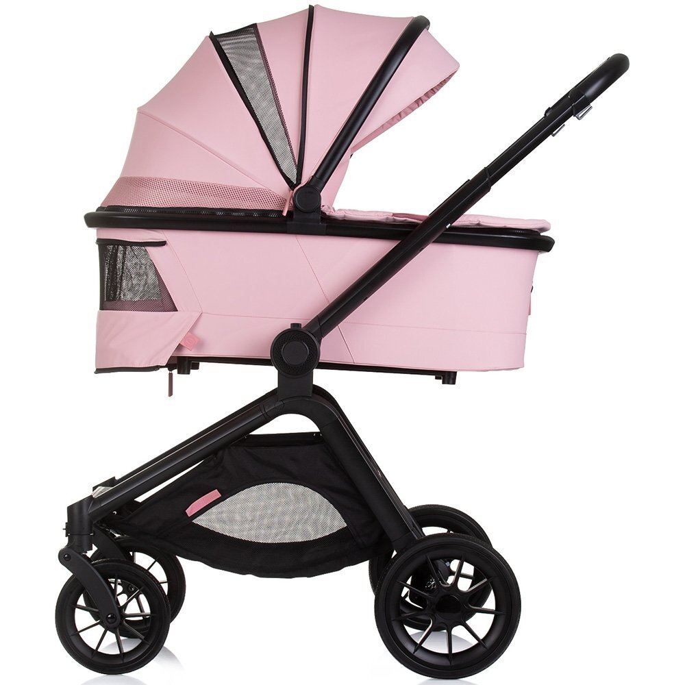 CHIPOLINO Carucior Magnum 3 in 1 pink marshmallow cu suspensii cadru din aluminiu rucsac husa picioare greutate admisa 22 kg