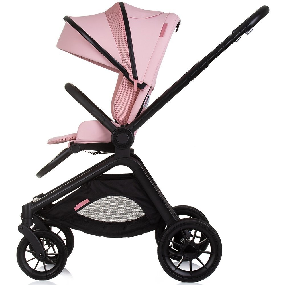 CHIPOLINO Carucior Magnum 3 in 1 pink marshmallow cu suspensii cadru din aluminiu rucsac husa picioare greutate admisa 22 kg