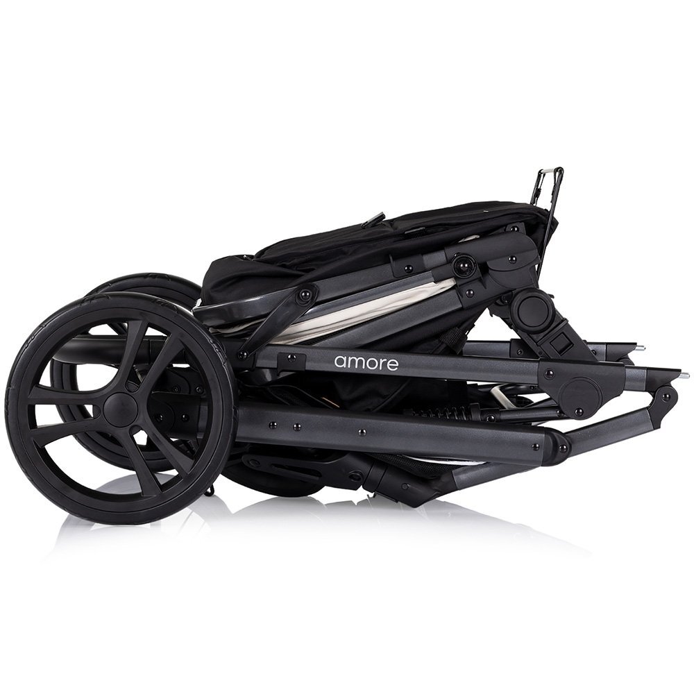 CHIPOLINO Carucior pentru copii Amore Biscotta 3 in 1 transformabil cu suspensii spatar reglabil husa de picioare gentuta si suport pahar