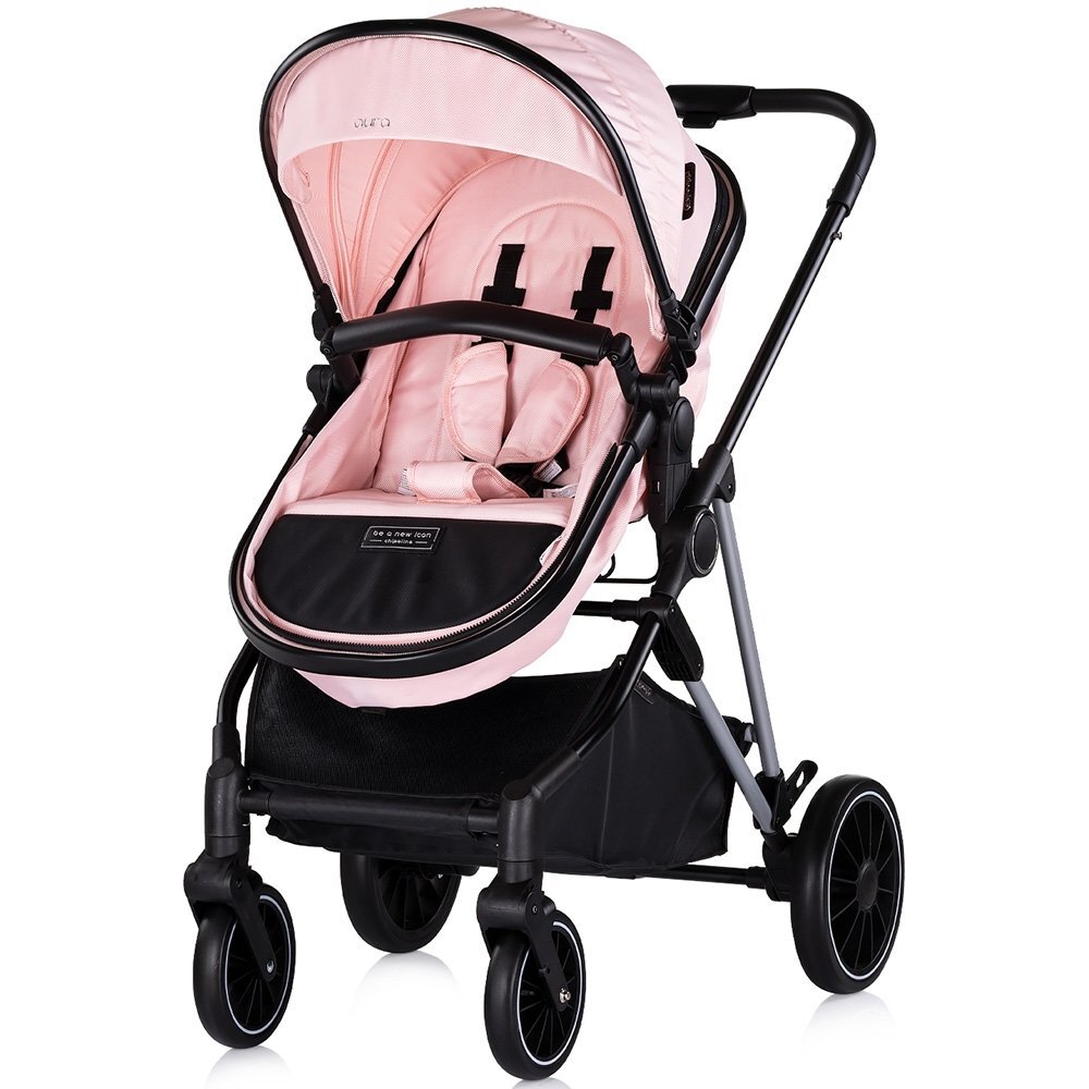 CHIPOLINO Carucior pentru copii Aura 2 in 1 marshmallow cu suspensii spatar reglabil sezut reversibil accesorii incluse greutate maxim admisa 22 kg
