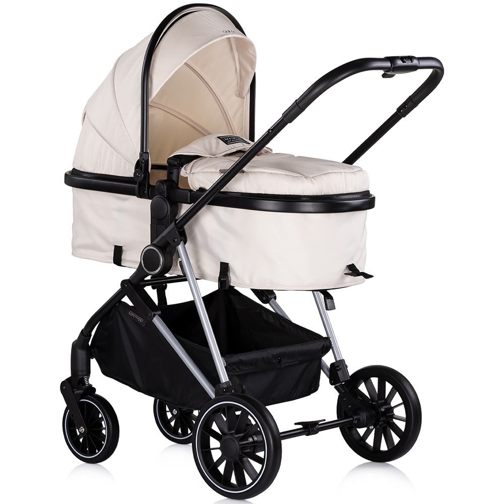 CHIPOLINO Carucior pentru copii Aura 3 in 1 biscotta tranformabil spatar reglabil Suspensii Maner reglabil accesorii incluse