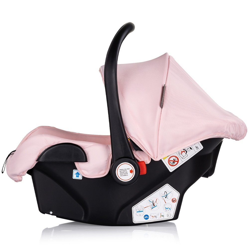 CHIPOLINO Carucior pentru copii Aura 3 in 1 pink marshmallow tranformabil spatar reglabil Suspensii Maner reglabil accesorii incluse