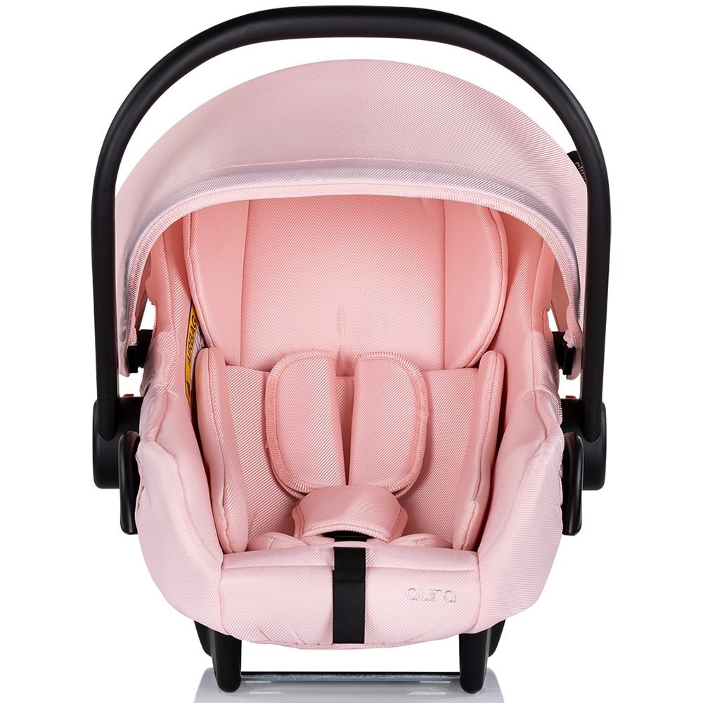 CHIPOLINO Carucior pentru copii Aura 3 in 1 pink marshmallow tranformabil spatar reglabil Suspensii Maner reglabil accesorii incluse