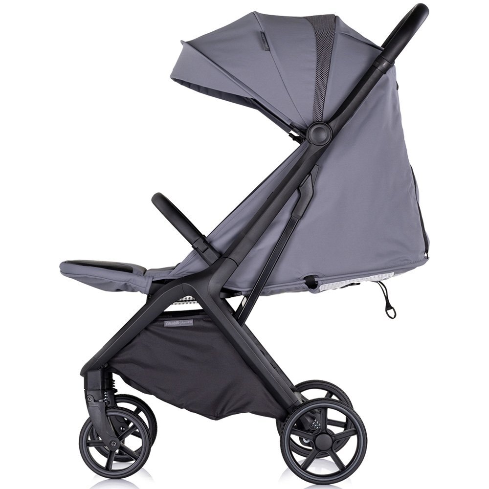 CHIPOLINO Carucior pentru copii Diamond cloud grey Cadru aluminiu Spatar reglabil suport picioare reglabil Suspensii greutate suportata 22 kg