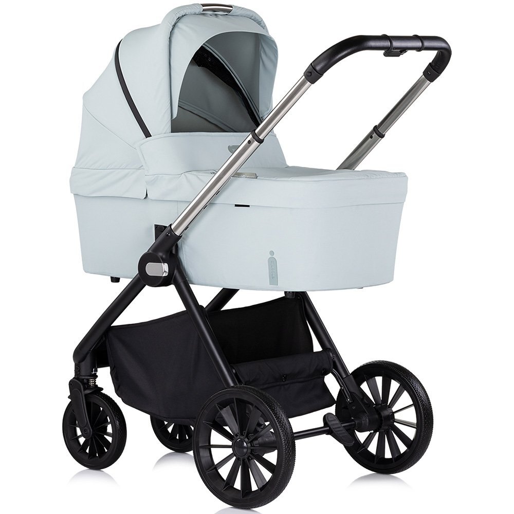 CHIPOLINO Carucior pentru copii Encanto 3 in 1 basil cu spatar reglabil suspensii bara detasabila suport piciare ajustabil maner reglabil si accesorii