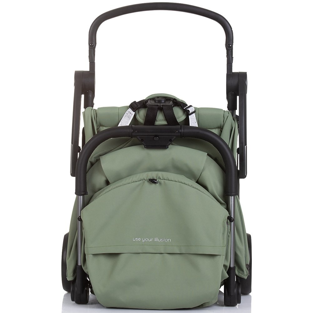 CHIPOLINO Carucior pentru copii Illusion basil Pliere automata Spatar reglabil bara de protectie detasabila Suport picioare reglabil greutate suportata 22 kg