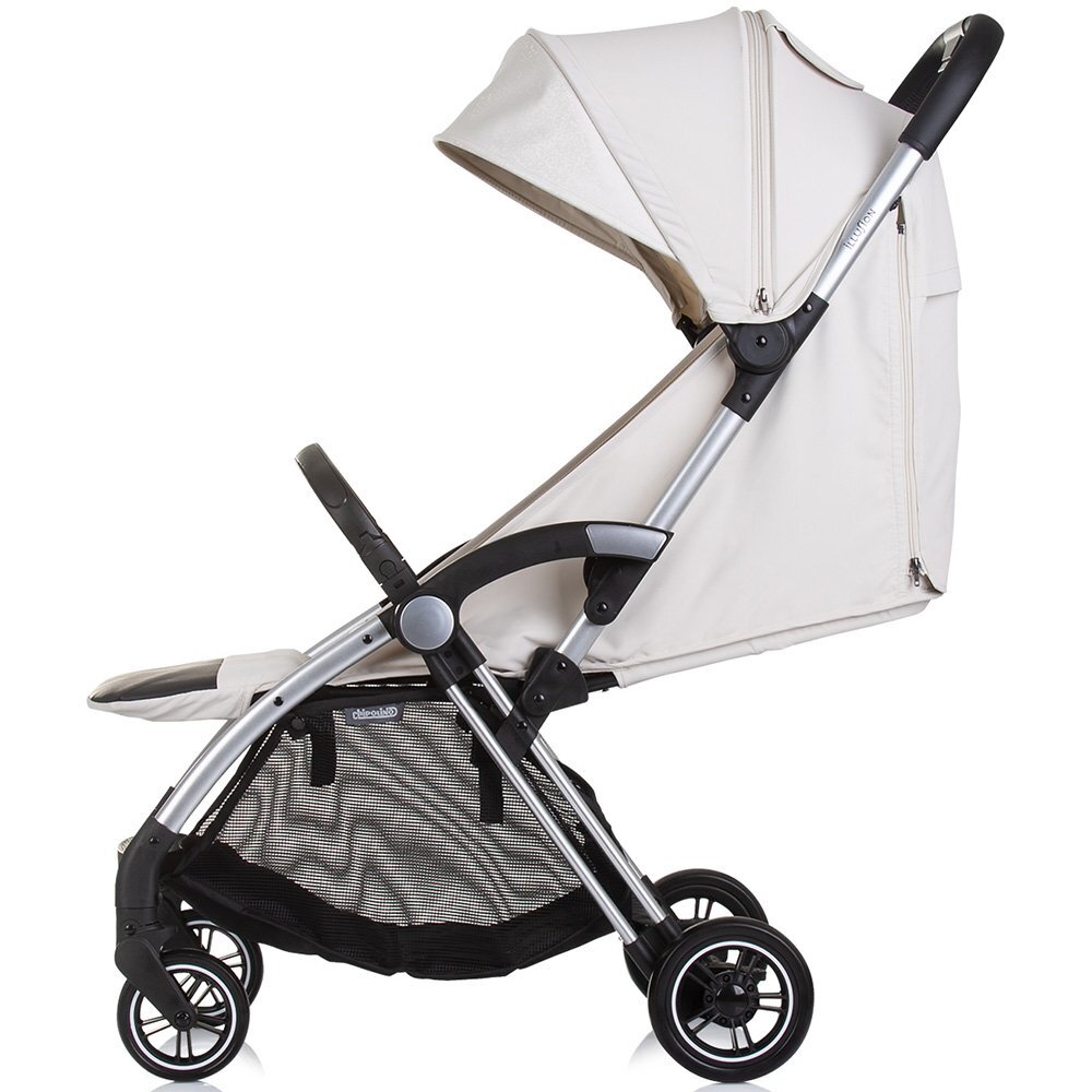 CHIPOLINO Carucior pentru copii Illusion biscotta Pliere automata Spatar reglabil bara de protectie detasabila Suport picioare reglabil greutate suportata 22 kg