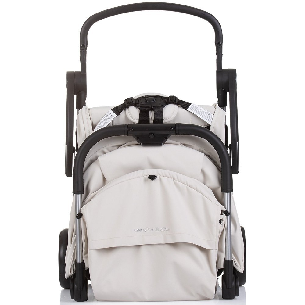 CHIPOLINO Carucior pentru copii Illusion biscotta Pliere automata Spatar reglabil bara de protectie detasabila Suport picioare reglabil greutate suportata 22 kg