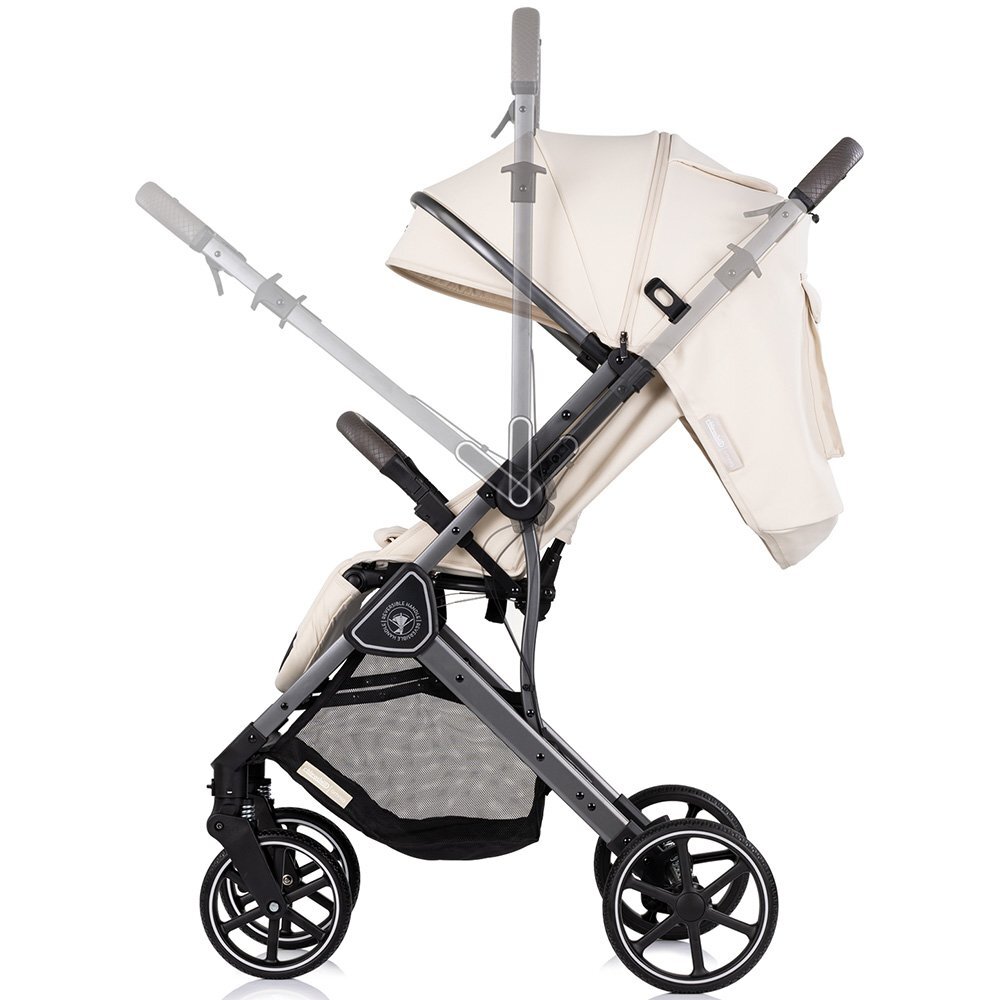 CHIPOLINO Carucior pentru copii Omnia Cashmere cu maner reversibil suport reglabil pentru picioare roti cu suspensii