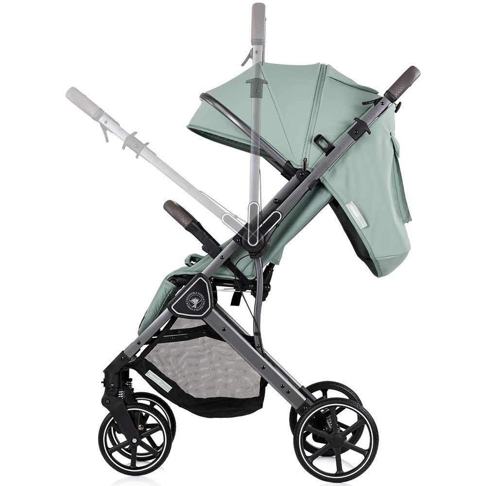 CHIPOLINO Carucior pentru copii Omnia Matcha cu maner reversibil suport reglabil pentru picioare roti cu suspensii