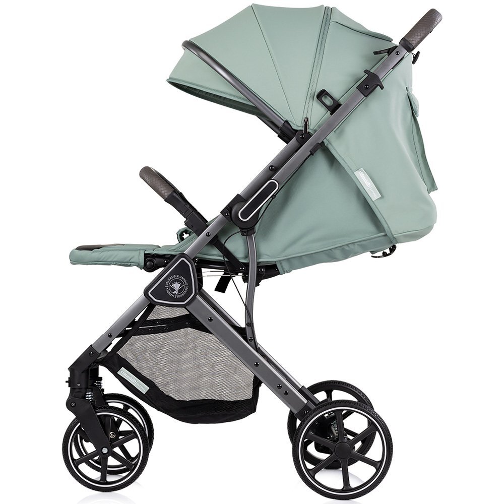 CHIPOLINO Carucior pentru copii Omnia Matcha cu maner reversibil suport reglabil pentru picioare roti cu suspensii