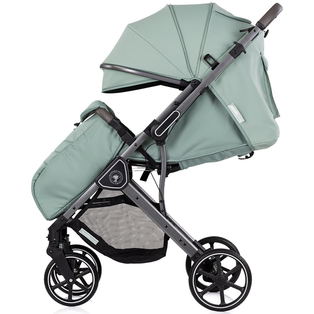 CHIPOLINO Carucior pentru copii Omnia Matcha cu maner reversibil suport reglabil pentru picioare roti cu suspensii