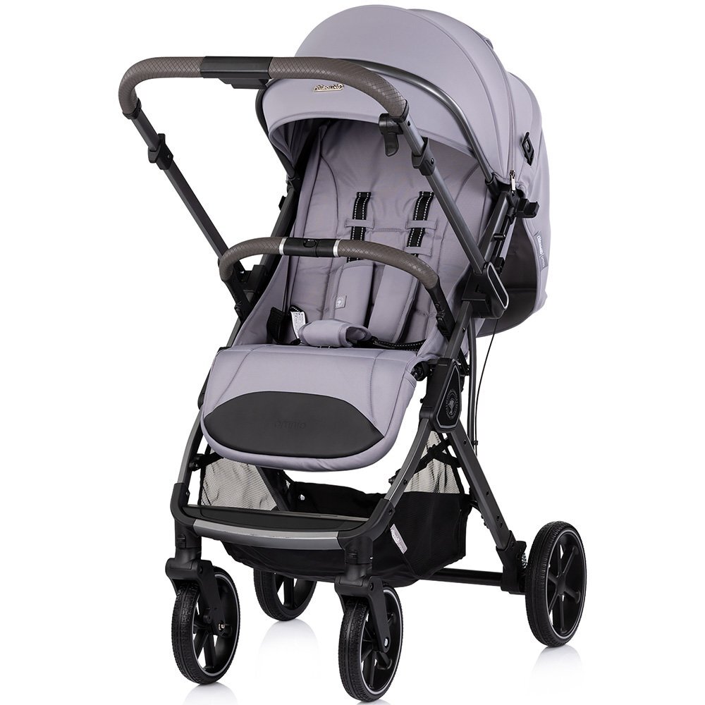 CHIPOLINO Carucior pentru copii Omnia Platinum cu maner reversibil suport reglabil pentru picioare roti cu suspensii