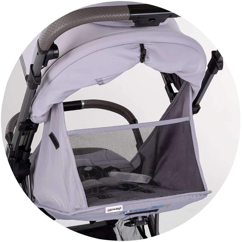 CHIPOLINO Carucior pentru copii Omnia Platinum cu maner reversibil suport reglabil pentru picioare roti cu suspensii