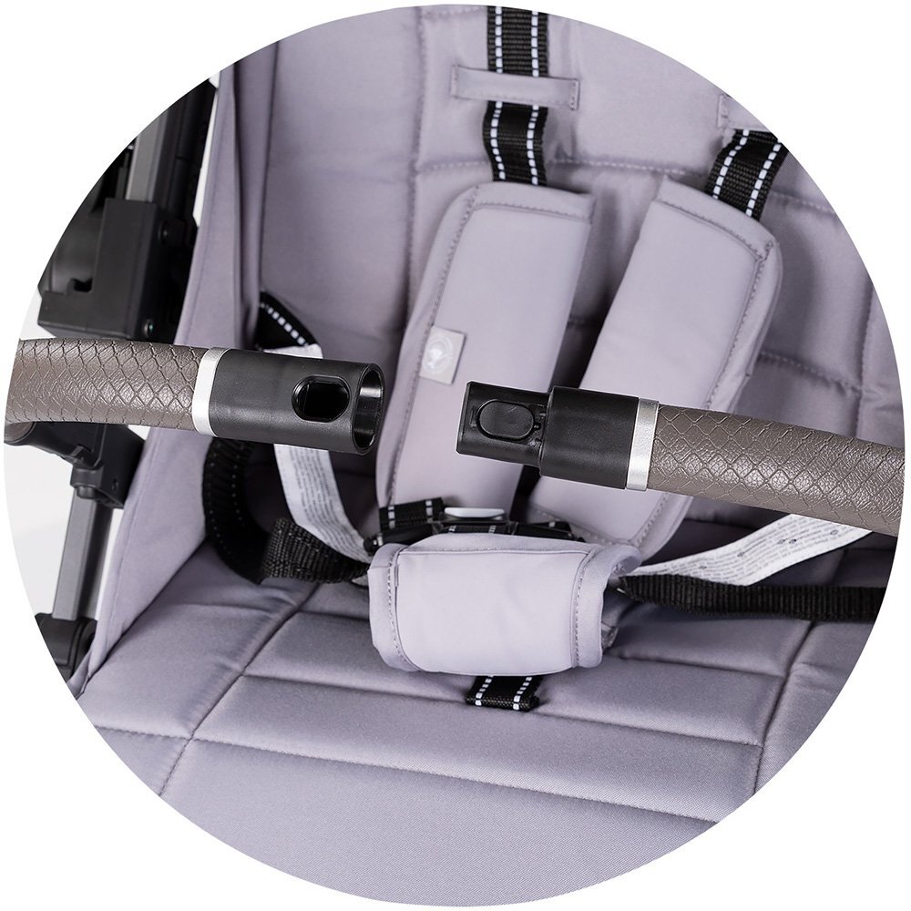 CHIPOLINO Carucior pentru copii Omnia Platinum cu maner reversibil suport reglabil pentru picioare roti cu suspensii