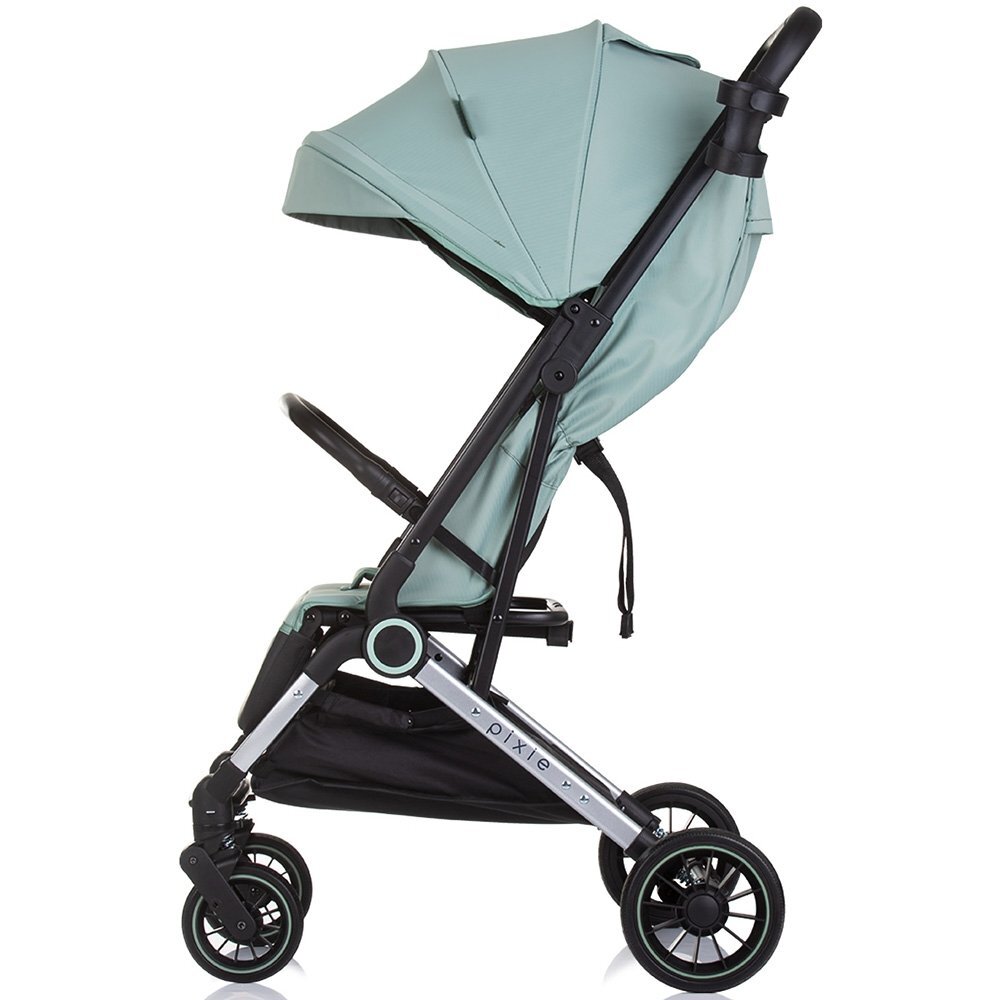 CHIPOLINO Carucior pentru copii Pixie basil cu spatar reglabil suspensii sistem tip troller suport reglabil pentru piciore