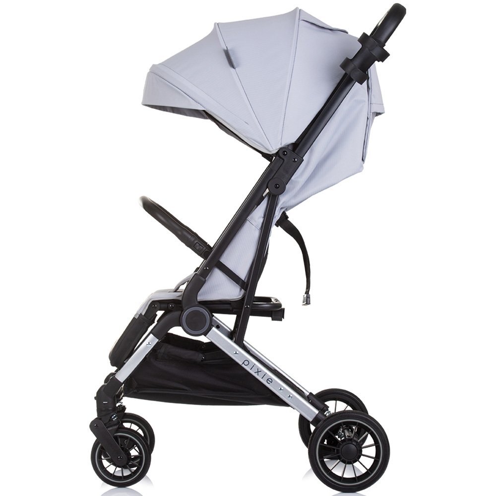 CHIPOLINO Carucior pentru copii Pixie cloud grey cu spatar reglabil suspensii sistem tip troller suport reglabil pentru picioare