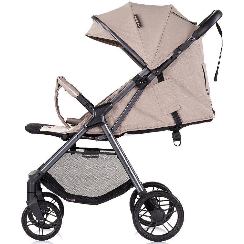 CHIPOLINO Carucior pentru copii Sparkle tiramisu sport cu suspensii spatar reglabil centura siguranta si pliere compacta