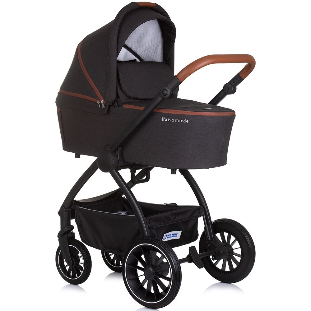 CHIPOLINO Carucior Prestige 3 in 1 blackberry cu suspensii cadru din aluminiu rucsac husa picioare greutate admisa 22 kg