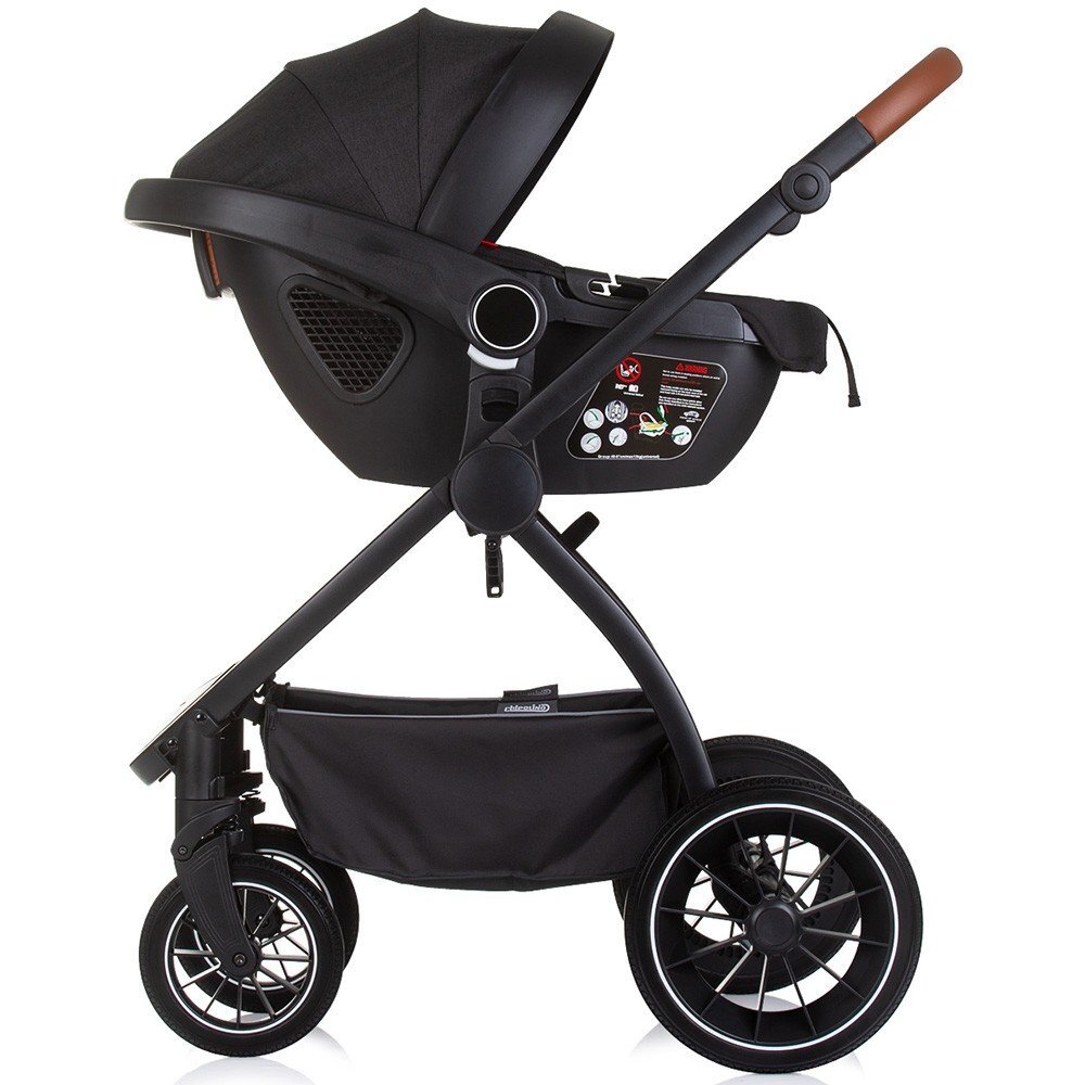 CHIPOLINO Carucior Prestige 3 in 1 blackberry cu suspensii cadru din aluminiu rucsac husa picioare greutate admisa 22 kg