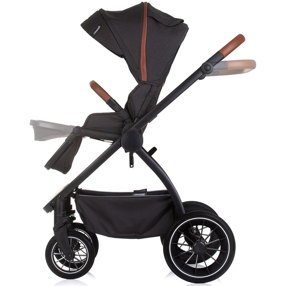 CHIPOLINO Carucior Prestige 3 in 1 blackberry cu suspensii cadru din aluminiu rucsac husa picioare greutate admisa 22 kg