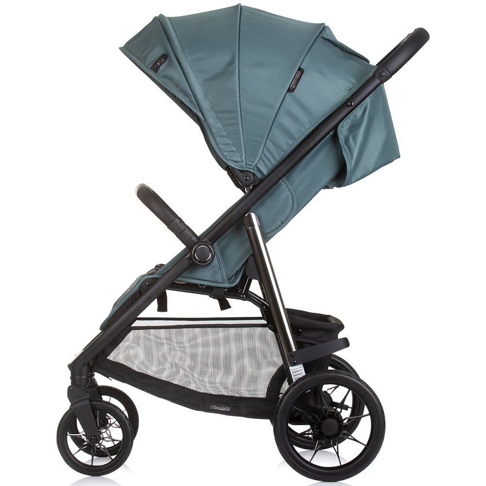 CHIPOLINO Carucior sport Insta basil cu husa de picioare suspensii cadru din aluminiu bara de protectie detasabila greutate admisa 22 kg