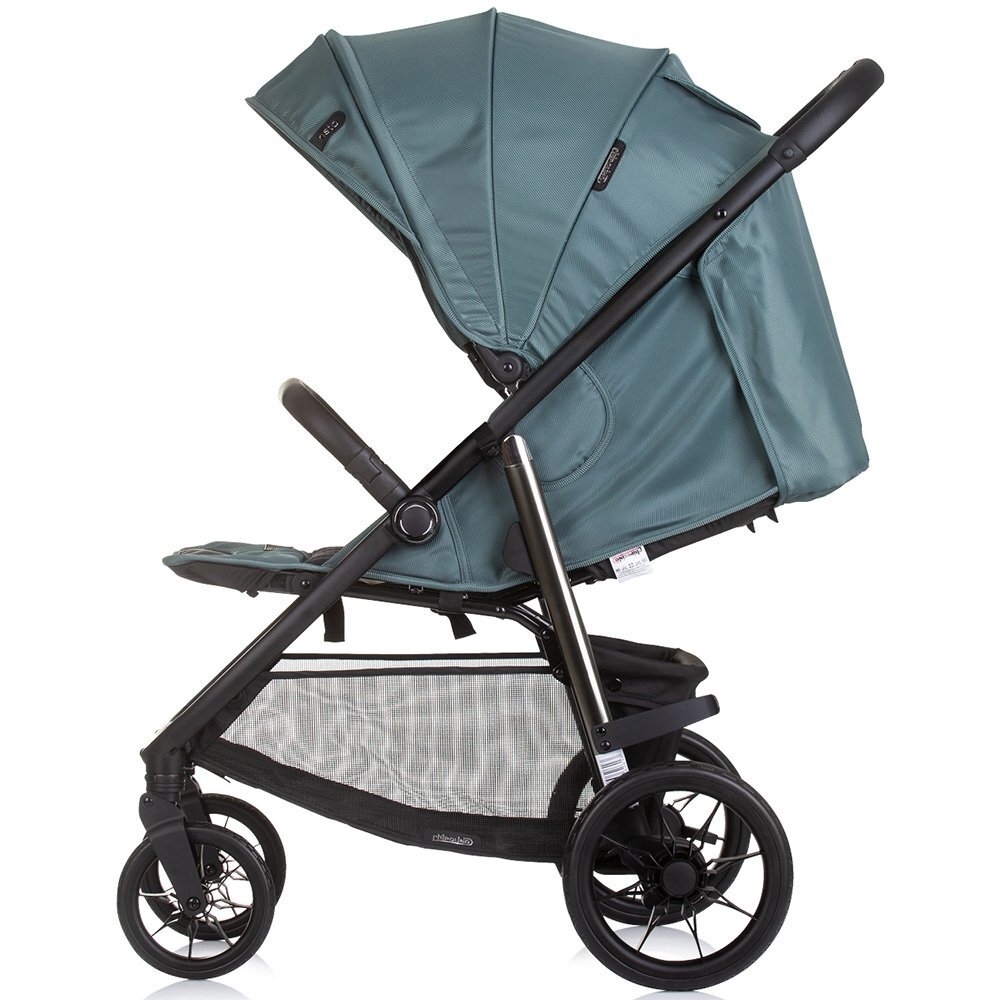 CHIPOLINO Carucior sport Insta basil cu husa de picioare suspensii cadru din aluminiu bara de protectie detasabila greutate admisa 22 kg