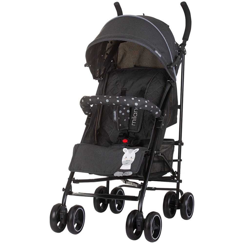 CHIPOLINO Carucior sport Milano Zebra spatar reglabil pliere tip umbrela suport de picioare reglabil greutate admisa 22 kg