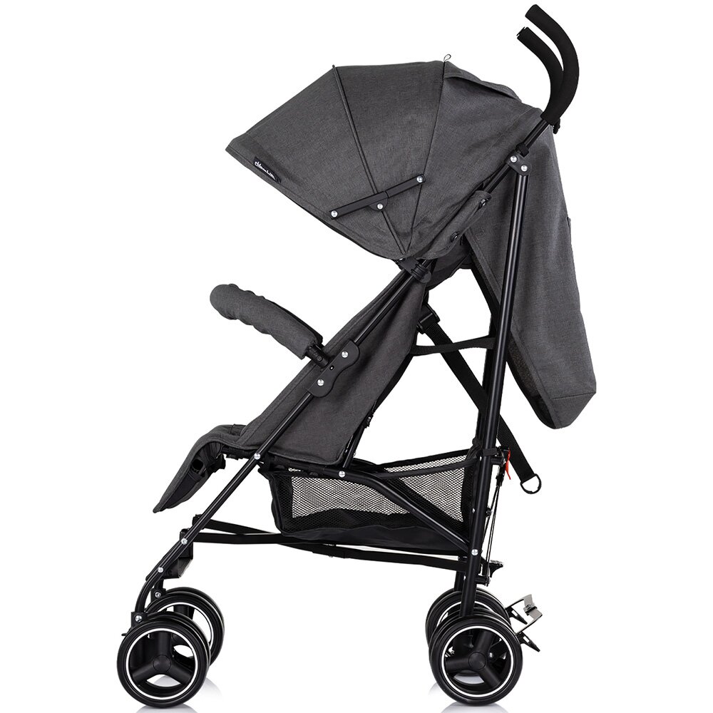 CHIPOLINO Carucior sport pentru copii Milano Charcoal spatar reglabil pliere tip umbrela suport de picioare reglabil greutate admisa 22 kg