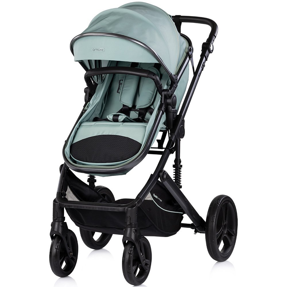 CHIPOLINO Carucior transformabil 2 in 1 pentru copii Amore Matcha cu suspensii sezut reversibil accesorii greutate suportata 22 kg