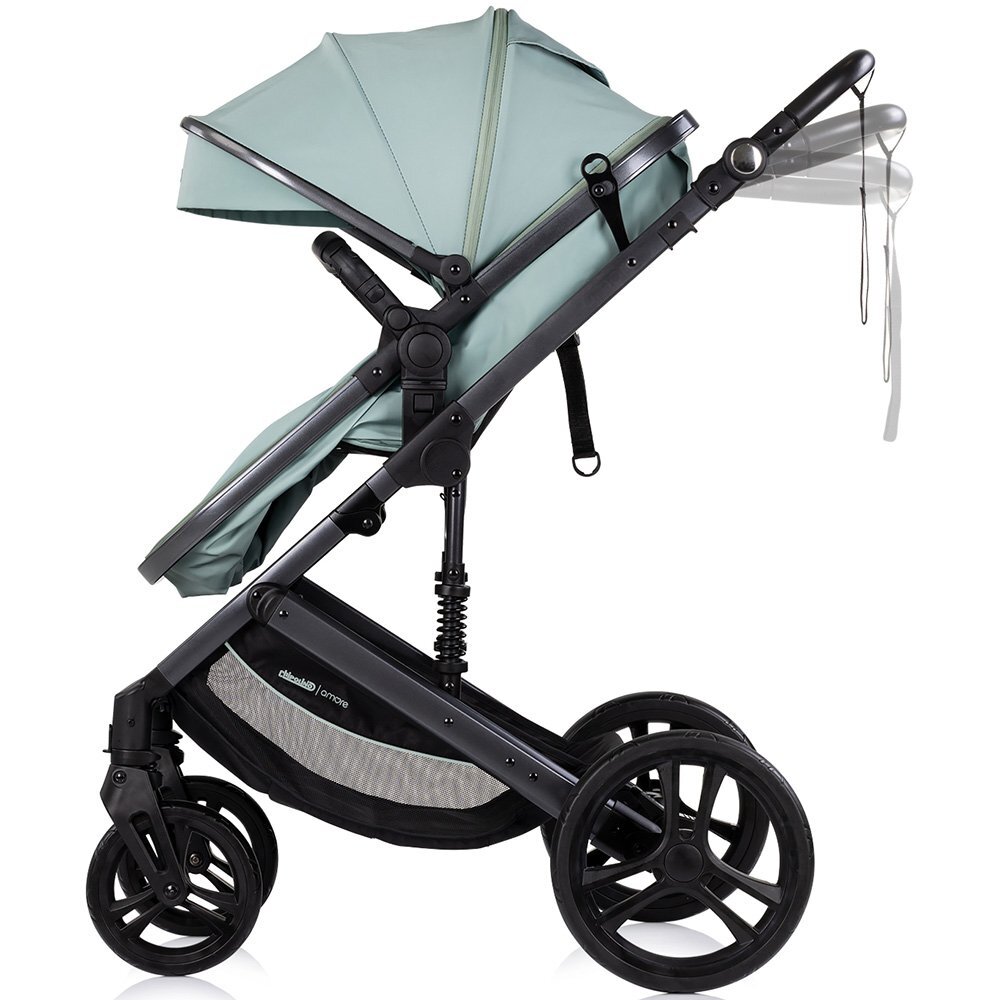 CHIPOLINO Carucior transformabil 2 in 1 pentru copii Amore Matcha cu suspensii sezut reversibil accesorii greutate suportata 22 kg