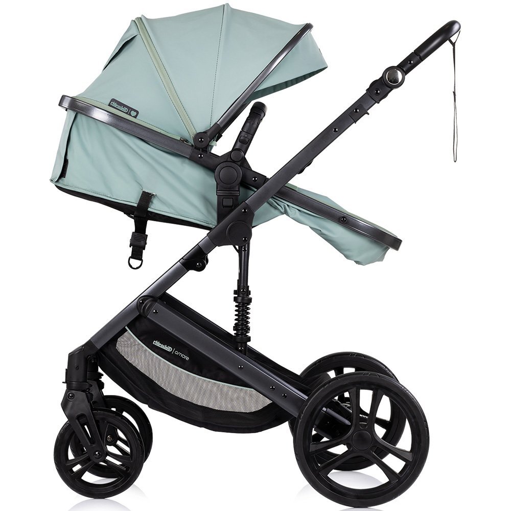 CHIPOLINO Carucior transformabil 2 in 1 pentru copii Amore Matcha cu suspensii sezut reversibil accesorii greutate suportata 22 kg